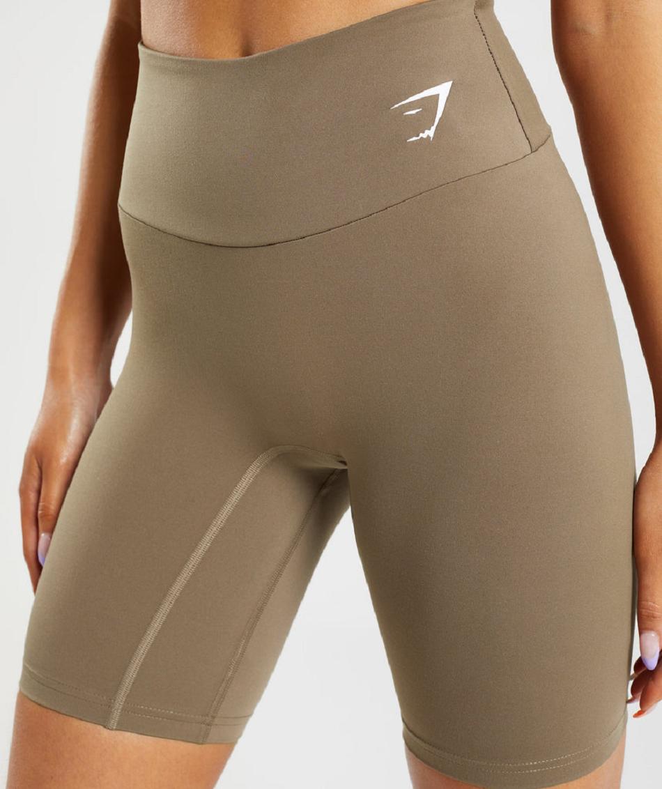 Pantalones Cortos Gymshark Entrenamiento Cycling Mujer Marrones | CO 2658WNB